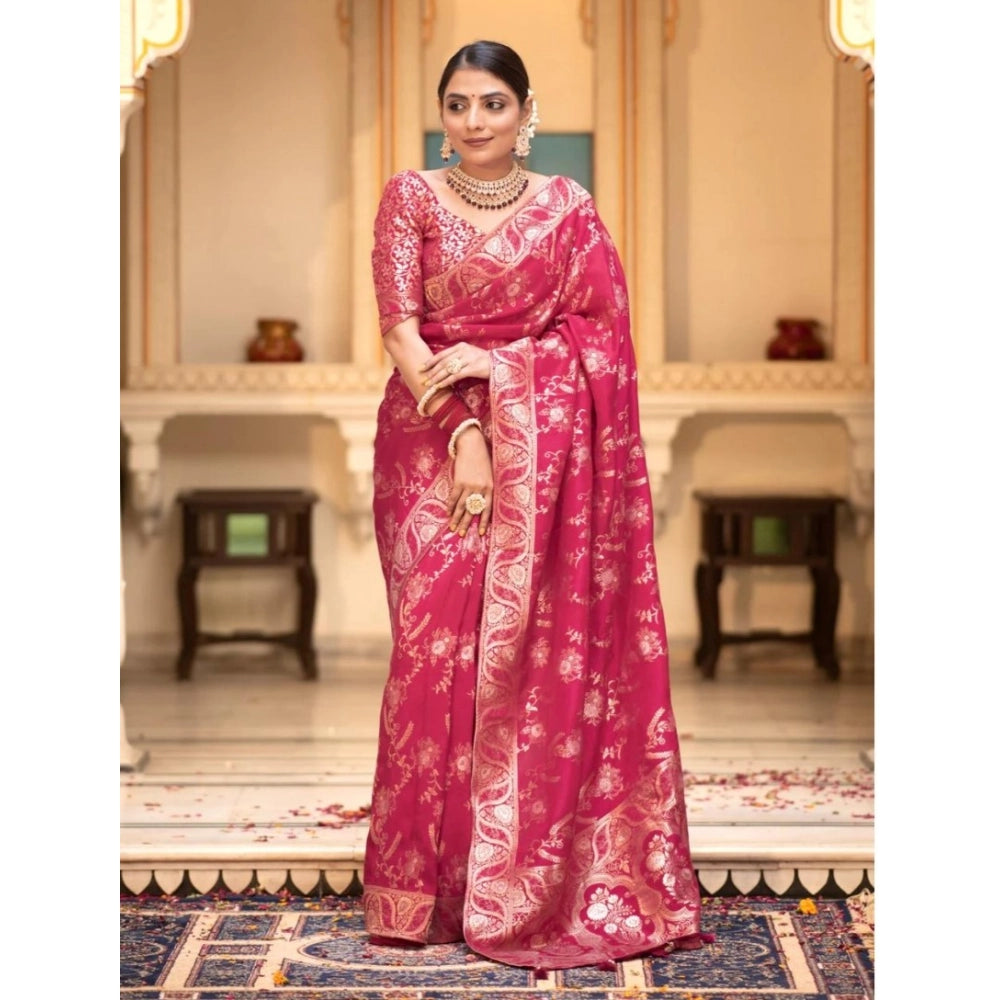 Women's Silk Printed Saree — Pink · _Pnk