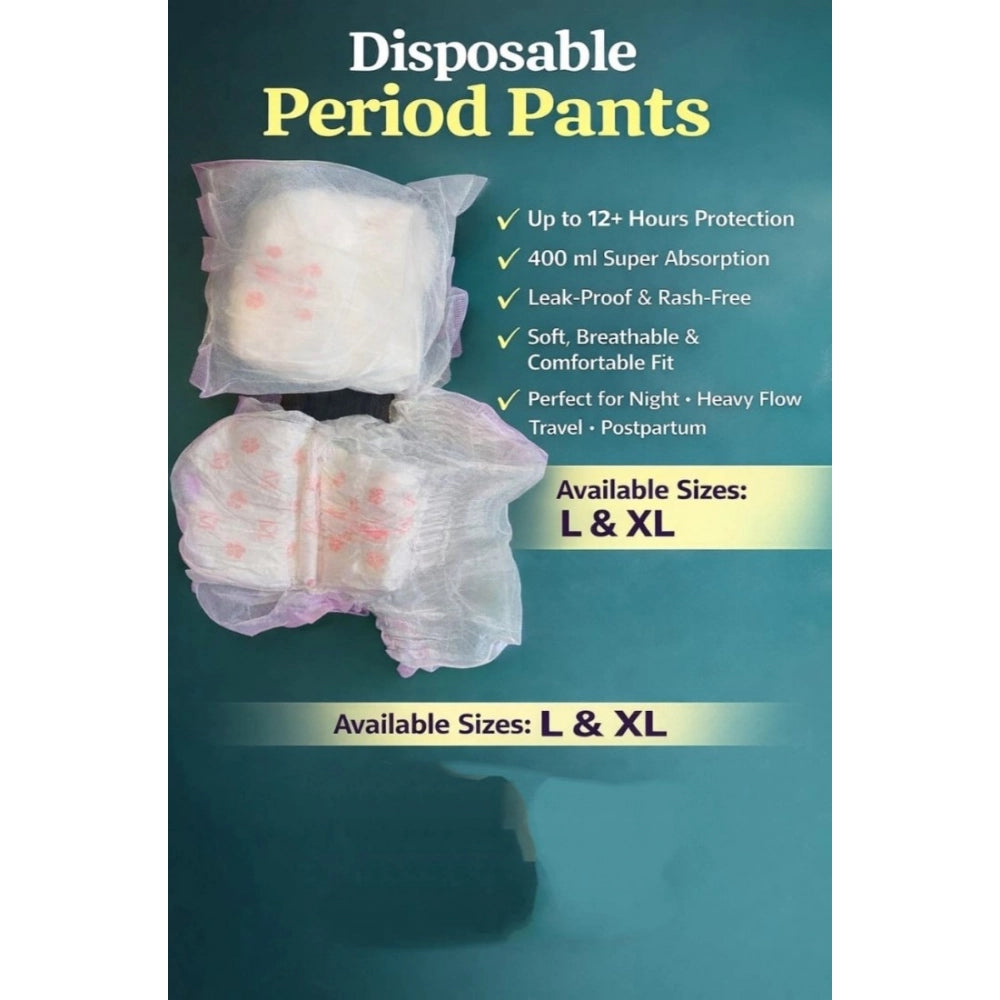Pack Of_10 Pcs Cotton Disposable Lady Period Pants Sanitary — White