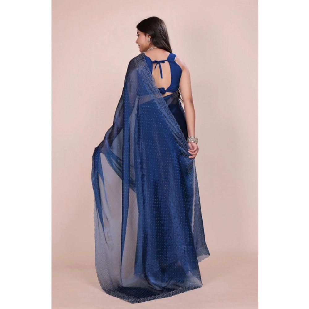 Women's Jimmy Choo Embellished Bollywood Saree — Blue · _Ble