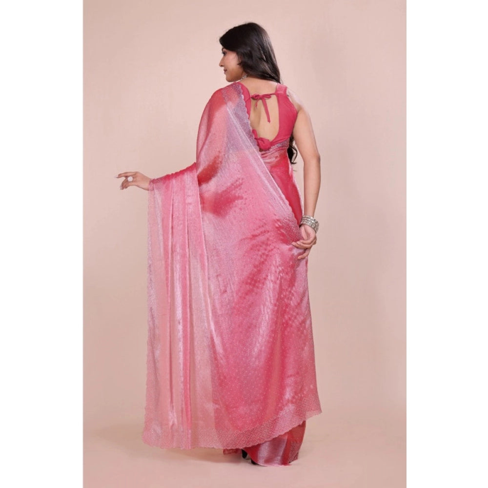 Women's Jimmy Choo Embellished Bollywood Saree — Pink · _Pnk