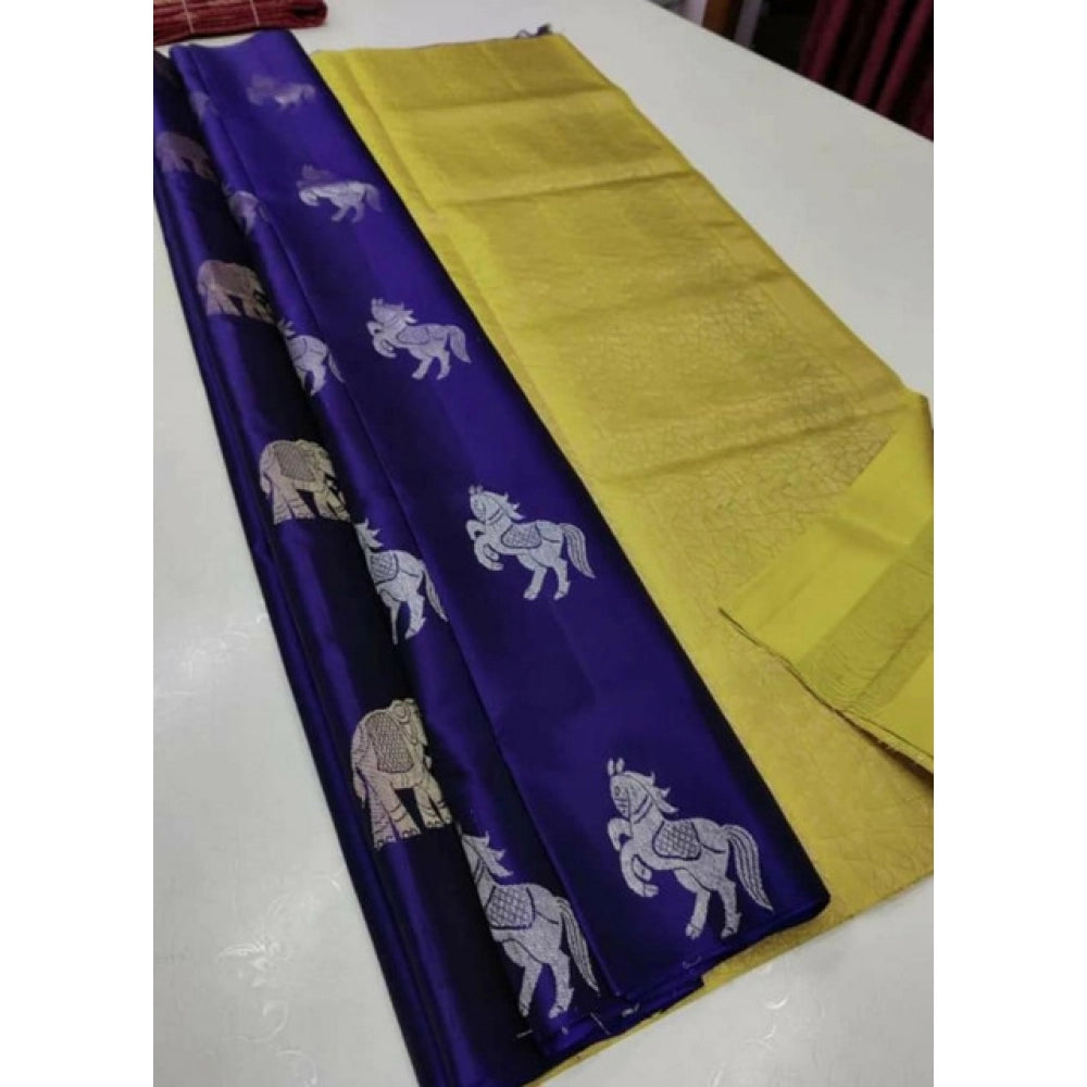 Women's Litchi Silk Printed Saree · vylw