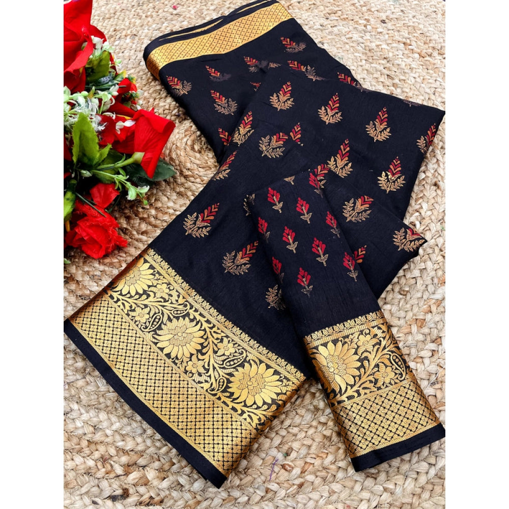 Women's Digital Dolla Silk Printed Saree — Navy Blue · 1061