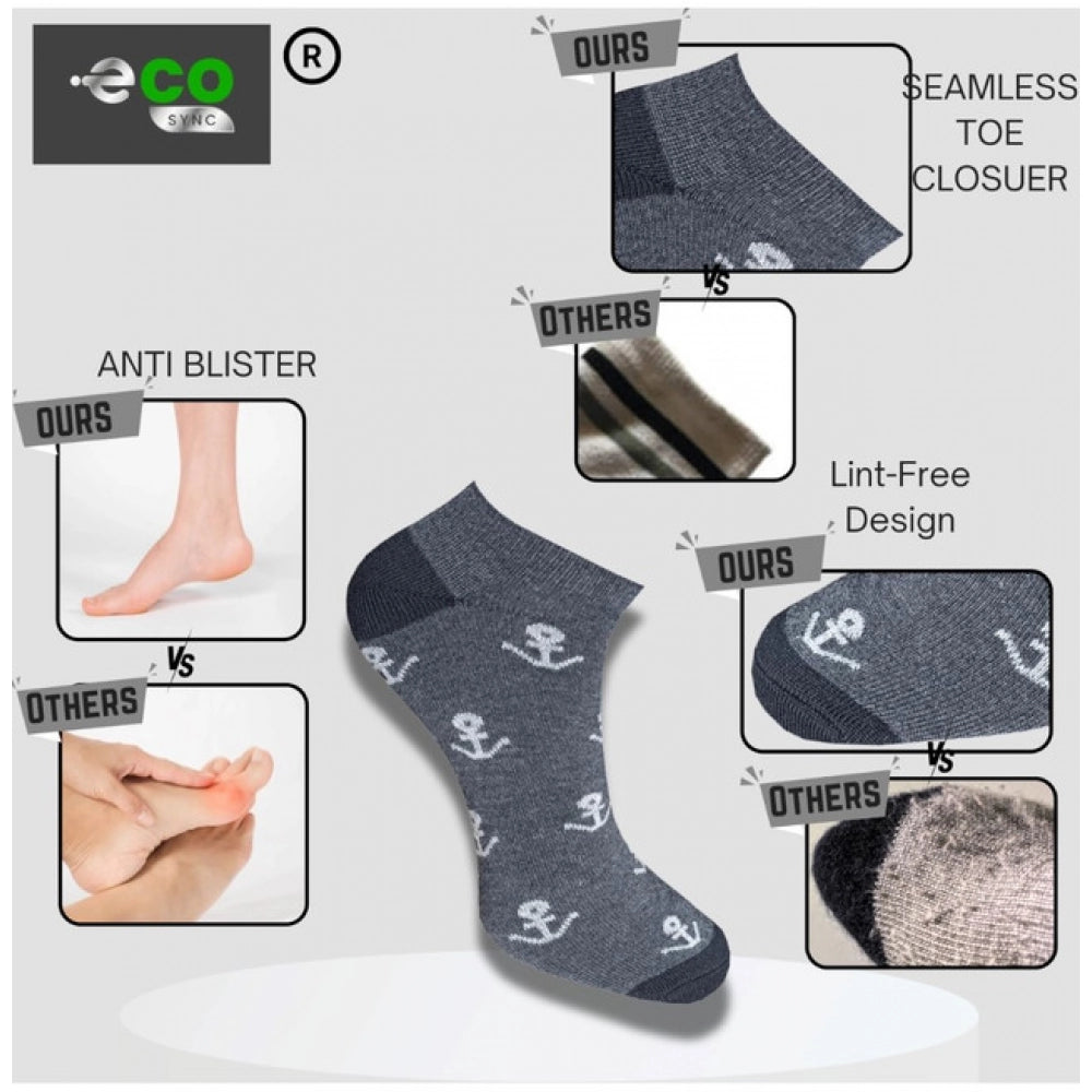 3_Pair Set Unisex Casual Cotton Printed Low Cut Socks · 1174