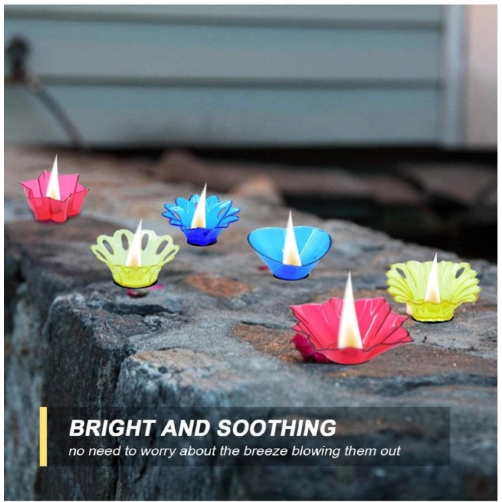 _Floral Diya Set – Multi-Color Tea Light Holders Sets · Pack of 2