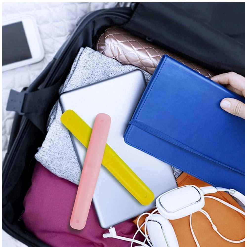 _Plastic Toothbrush Holder Travel 4-Pieces Set Tube Cases · Pack of 4