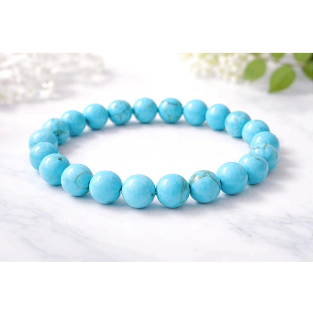 Natural Crystal 8Mm Turquoise Bracelet — Sky Blue