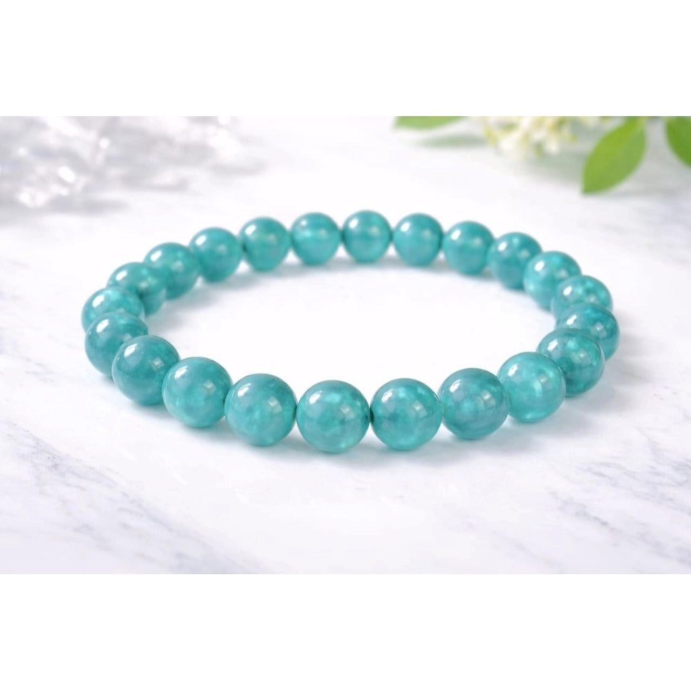 Natural Crystal 8Mm Amazonite Bracelet — Teal Green