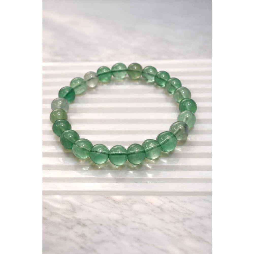 Natural Crystal 8Mm Fluorite Bracelet — Green