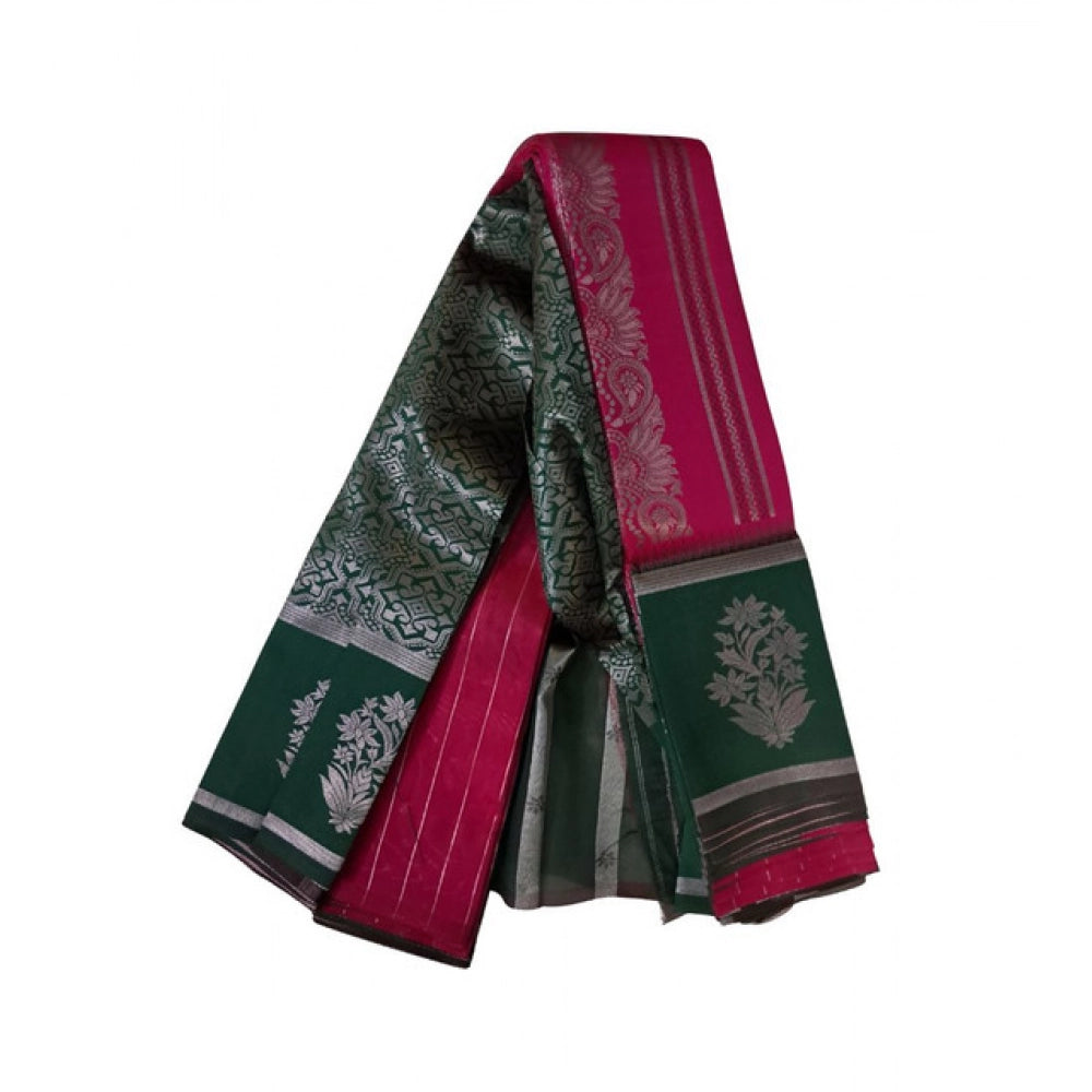 Women's Soft Silk Wooven Saree — Red