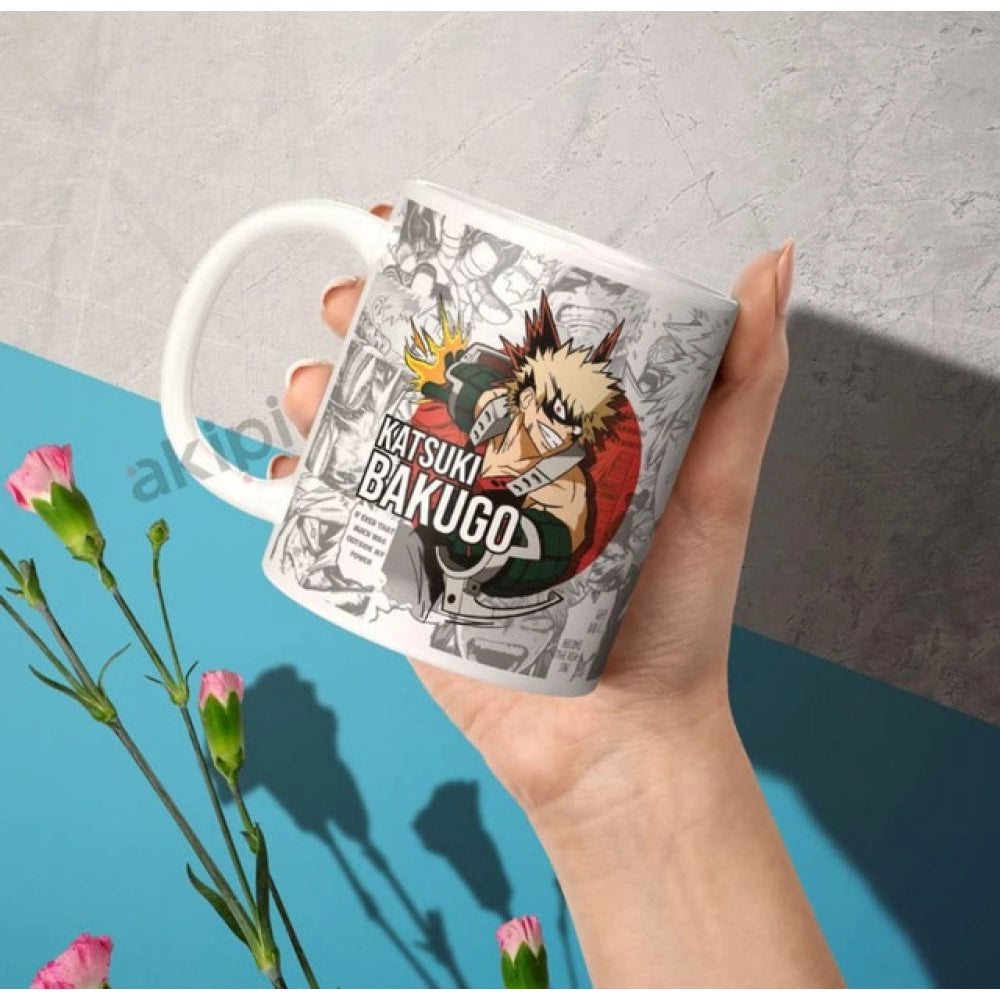 Anime Katsuki Bakugo Ceramic Printed Coffee Mug — White