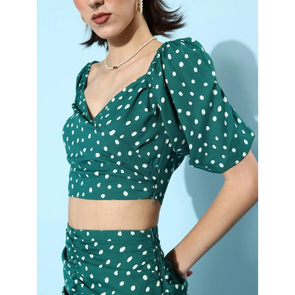 Women's Floral Short Sleeve Co-Ord Set — Green