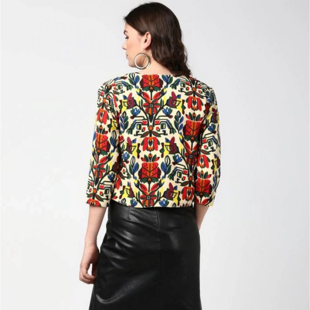 Women's Floral 3-4th Sleeves Shrug · 99_M
