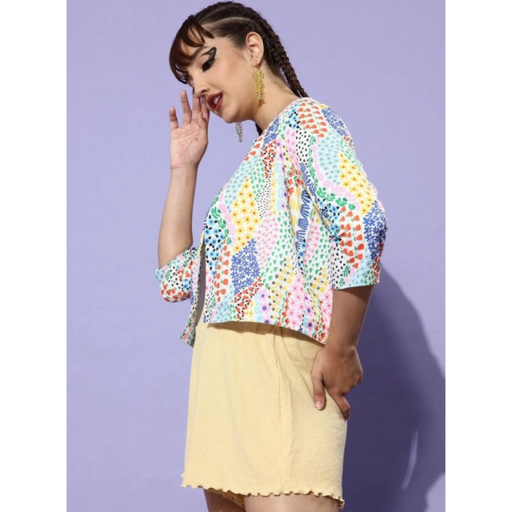 Women's Floral 3-4th Sleeves Shrug · 00_S