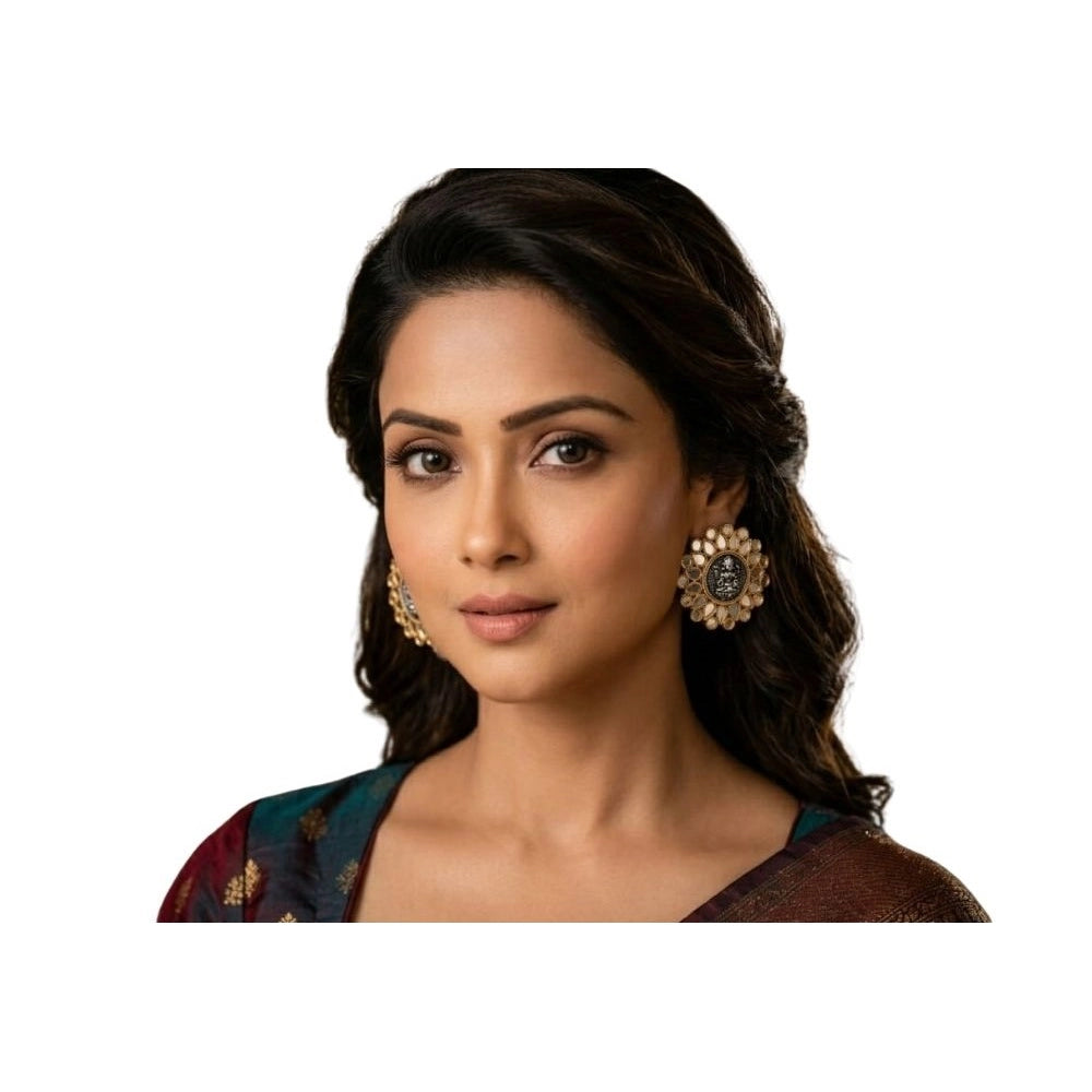 Women's Zinc Alloy Gold Plated Stud Earrings · Pack of 2