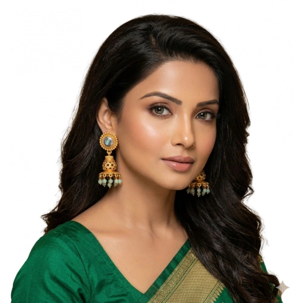 Women's Zinc Alloy Gold Plated Jhumka Earrings · Pack of 2