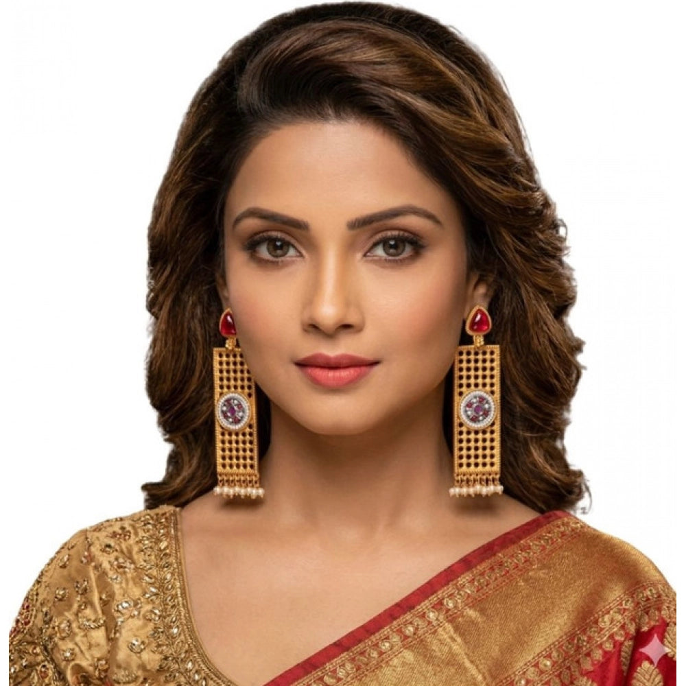 Women's Zinc Alloy Gold Plated Dangler Earrings