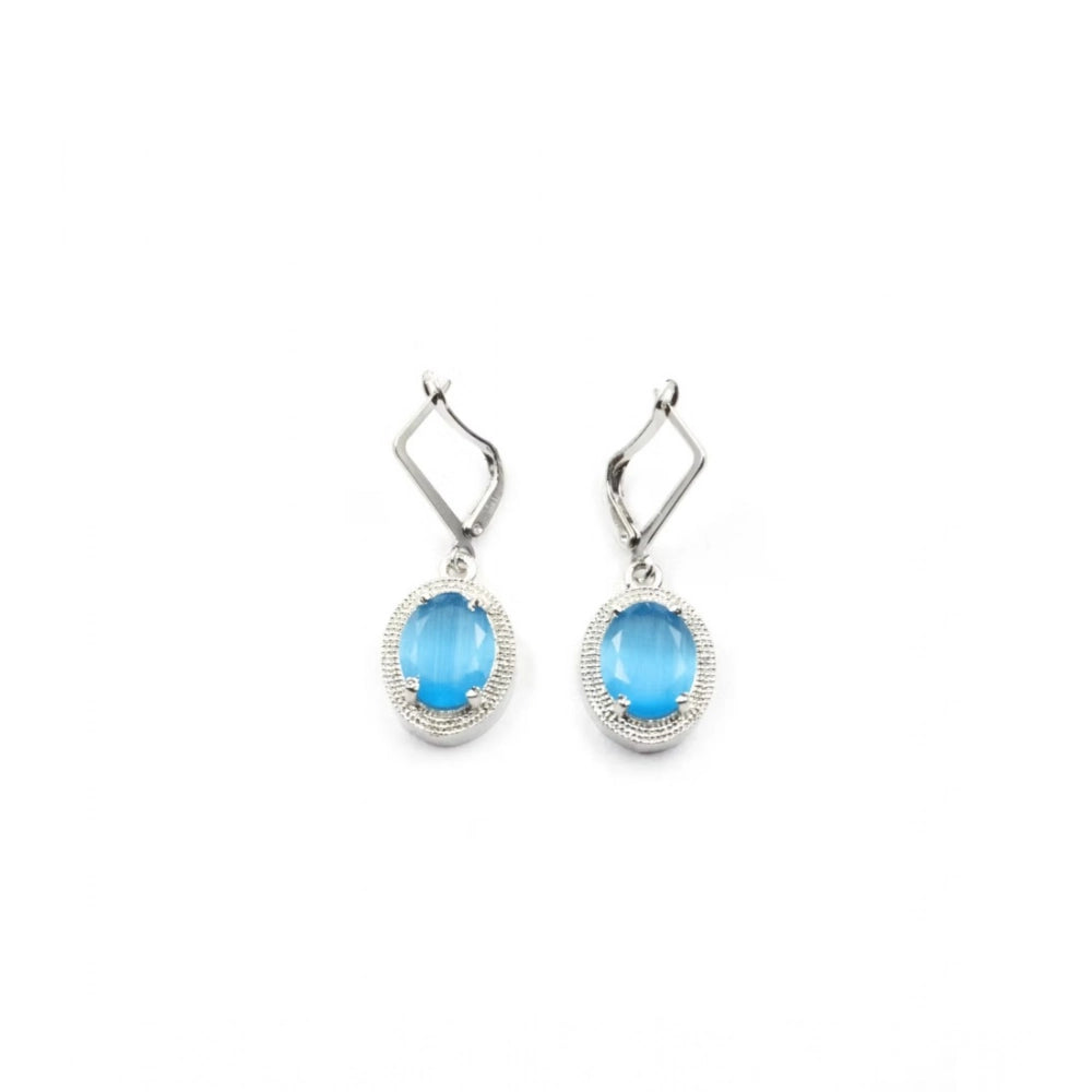 Women's Brass Silver Plated Pendant Set — Blue · 2009