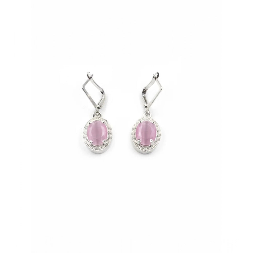 Women's Brass Silver Plated Pendant Set — Pink · 2011