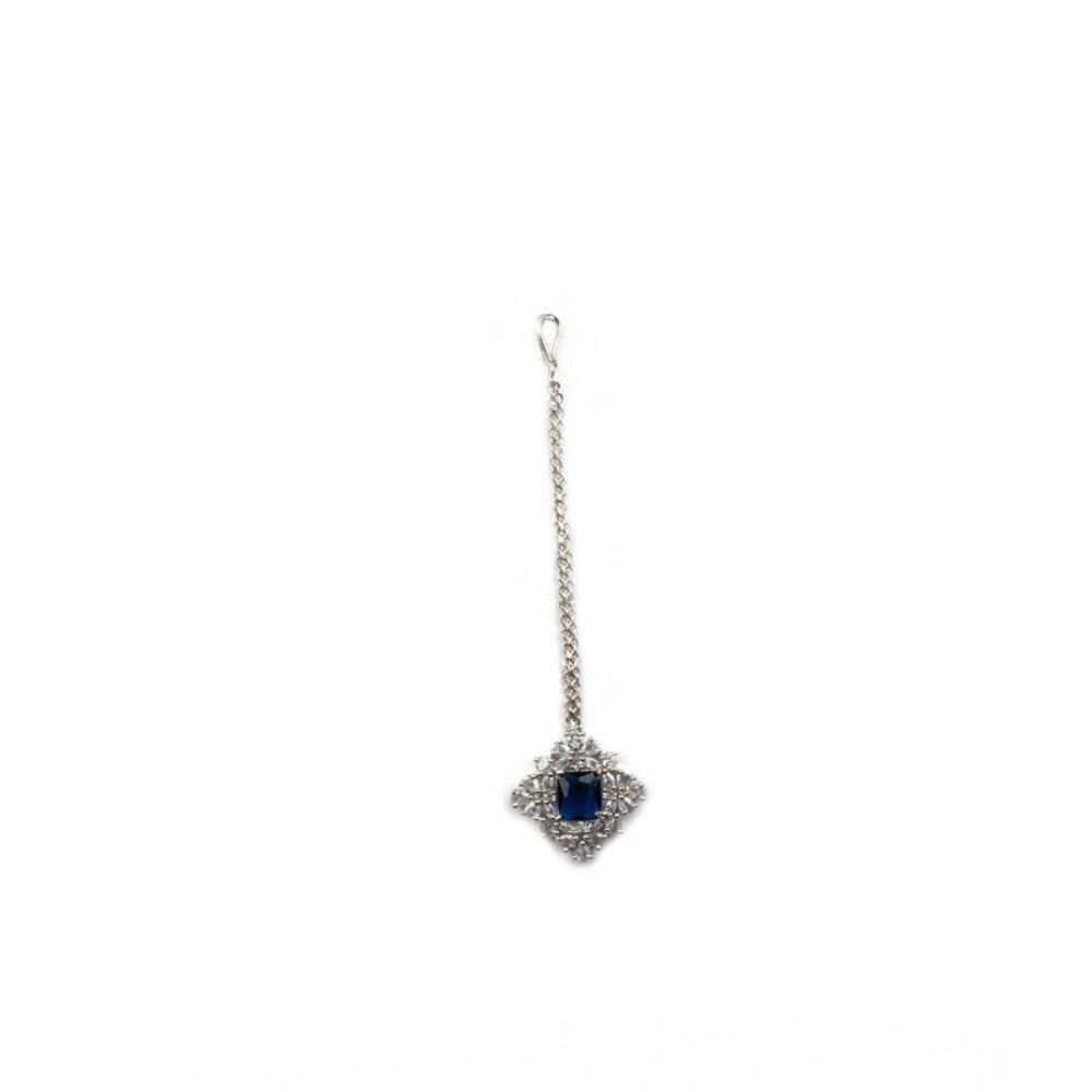 Women's Brass Silver Plated Pendant Set — Blue · 2013