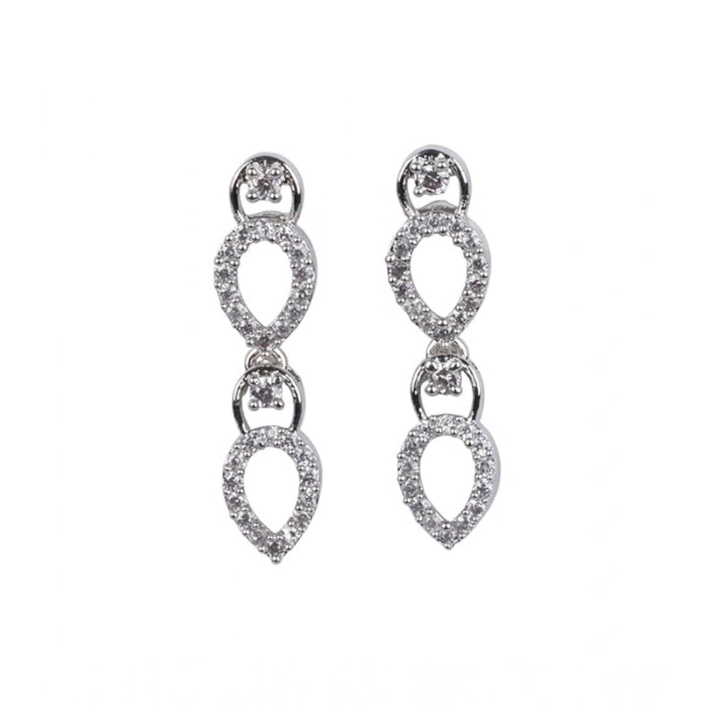 Women's Brass Silver Plated Necklace Set — Silver · 2028