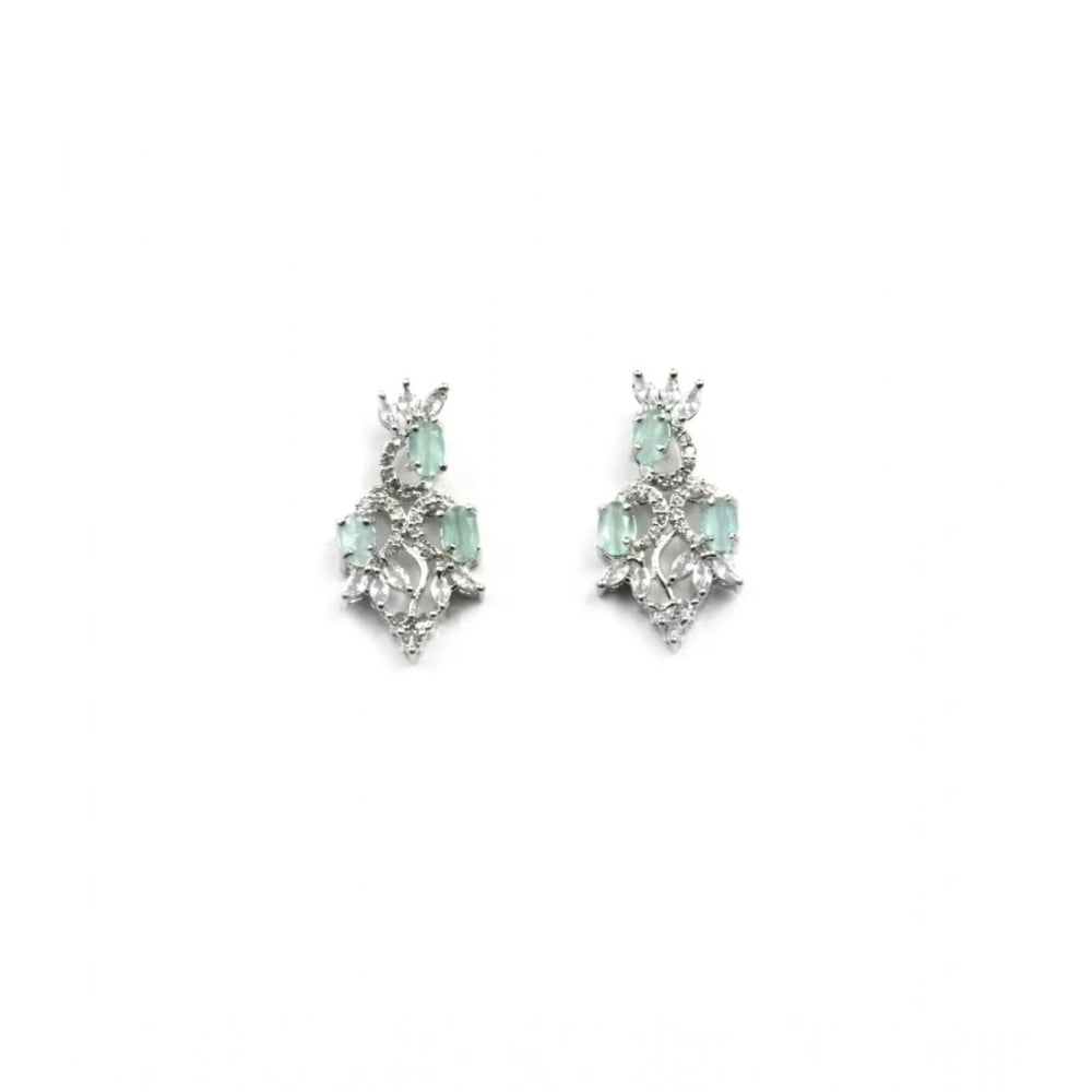 Women's Brass Silver Plated Necklace Set — Turquoise · 2060