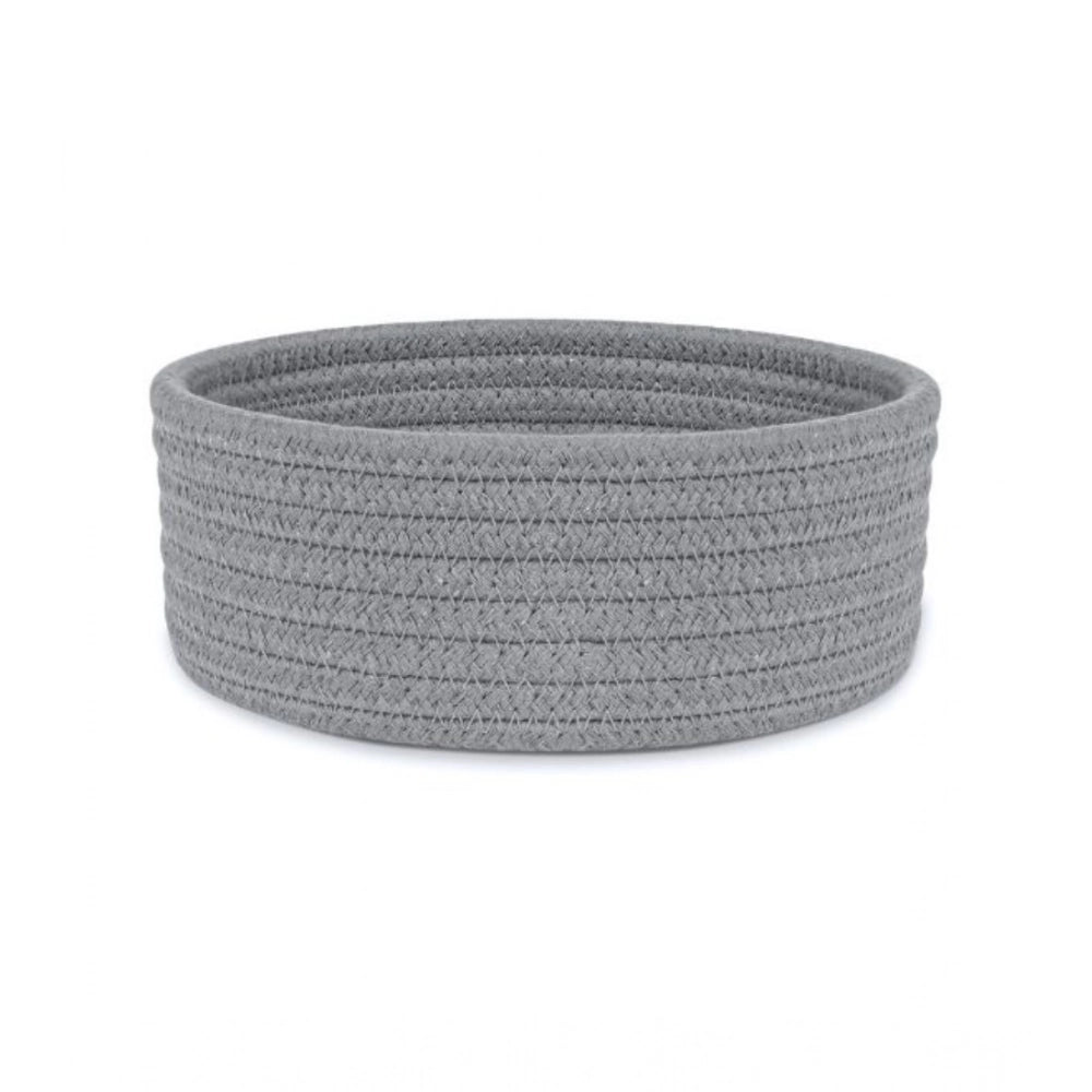 Cotton 8X3 Inch Round 1 Pcs Bedside Organizer — Gray