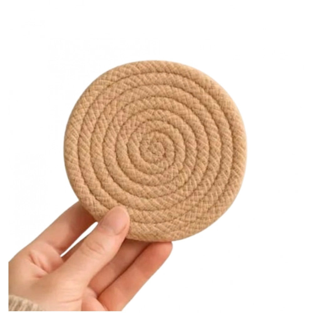 Cotton Rope Drink Coasters 6 Pcs Set — Beige