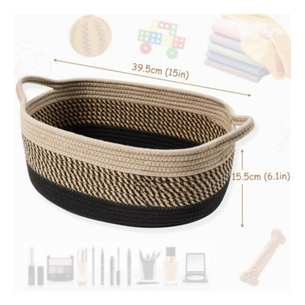 Cotton Pack Of_1 Baby Basket 15X6 Inch Storage Basket — Brown