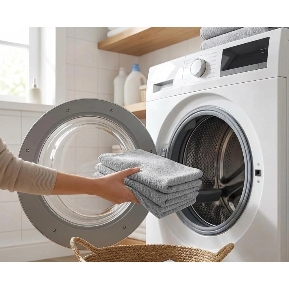 Microfiber Cleaning Cloths · Pack of 2 — Grey