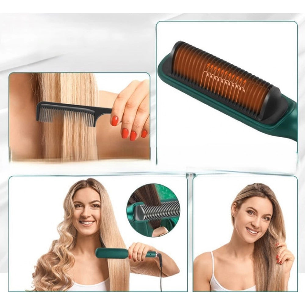 Hair Straightener Comb — Green