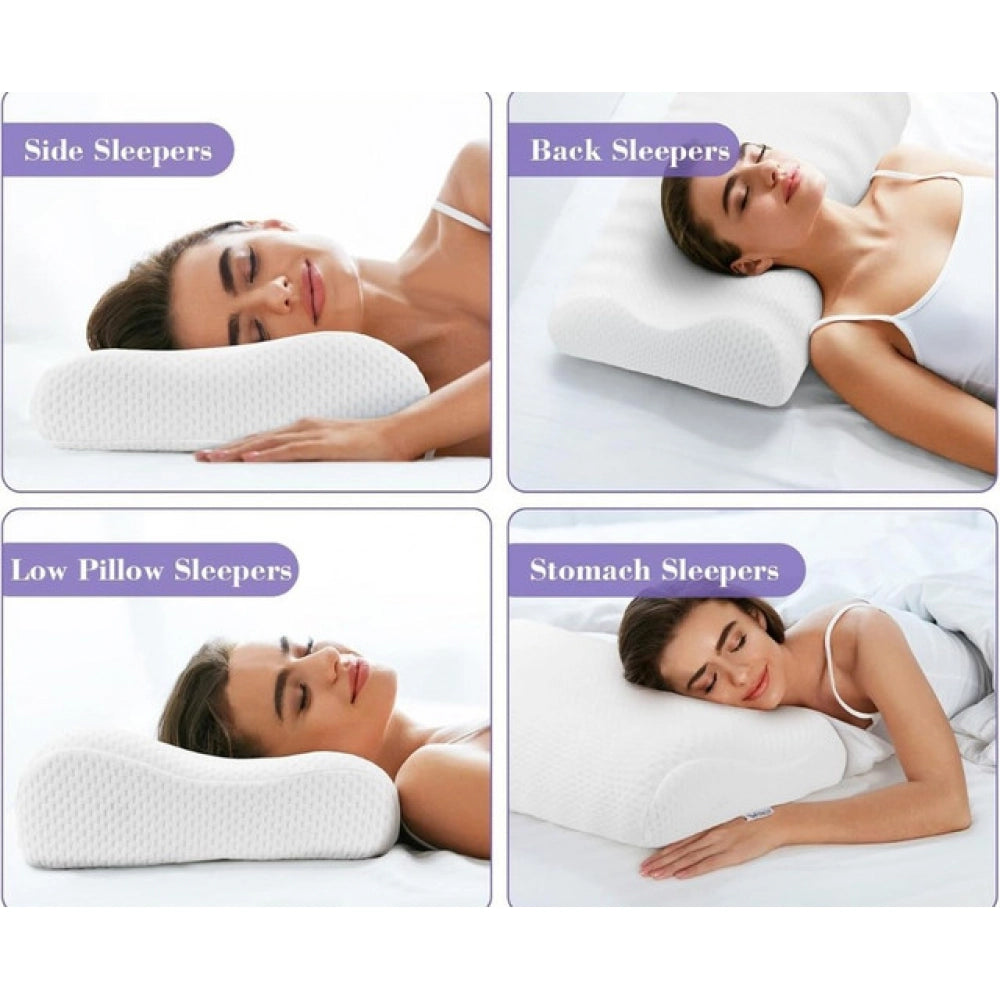 Memory Foam Orthopedic Neck Pillow — White
