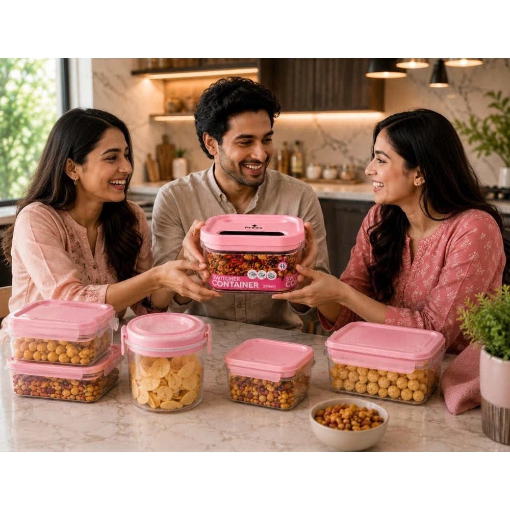 Switchers Airtight Storage Container Set 500 mls · Pack of 2 — Pink
