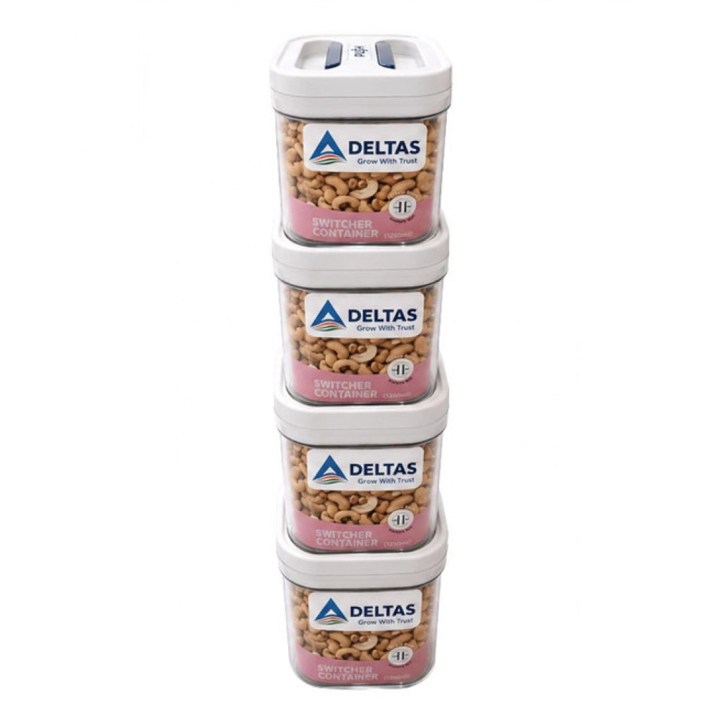 Switchers Airtight Storage Container Set 1250 mls · Pack of 4 — White
