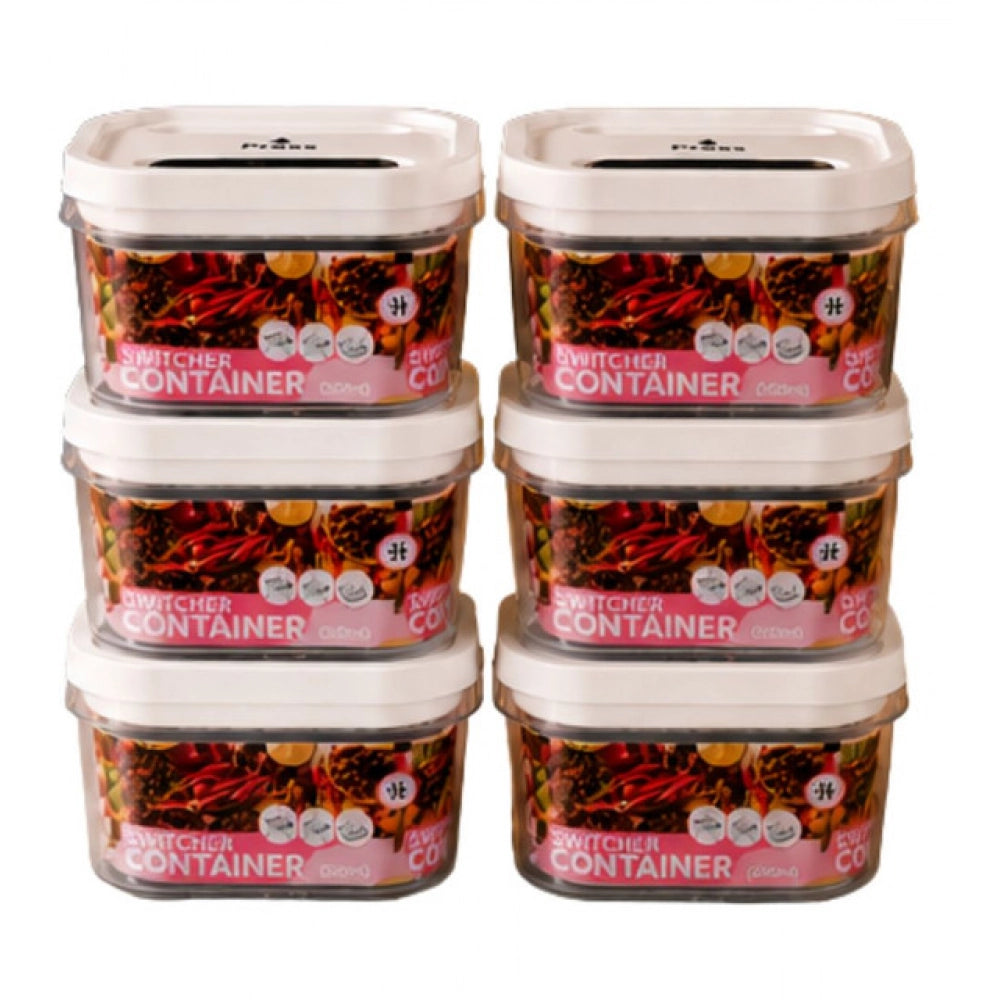 Switchers Airtight Storage Container Set 1250 mls · Pack of 6 — White