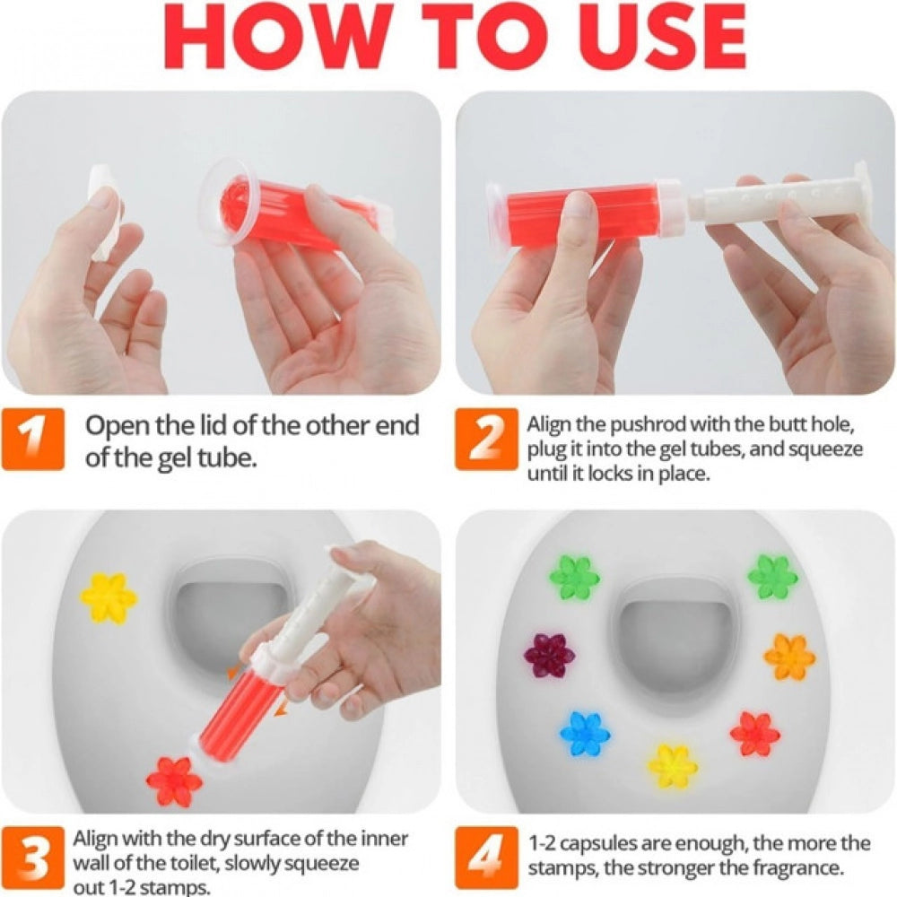 Toilet Freshner And Cleaner Flower Gels · Pack of 2