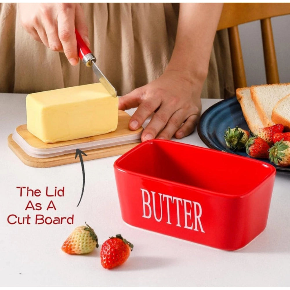 Ceramic Butter Box — Red