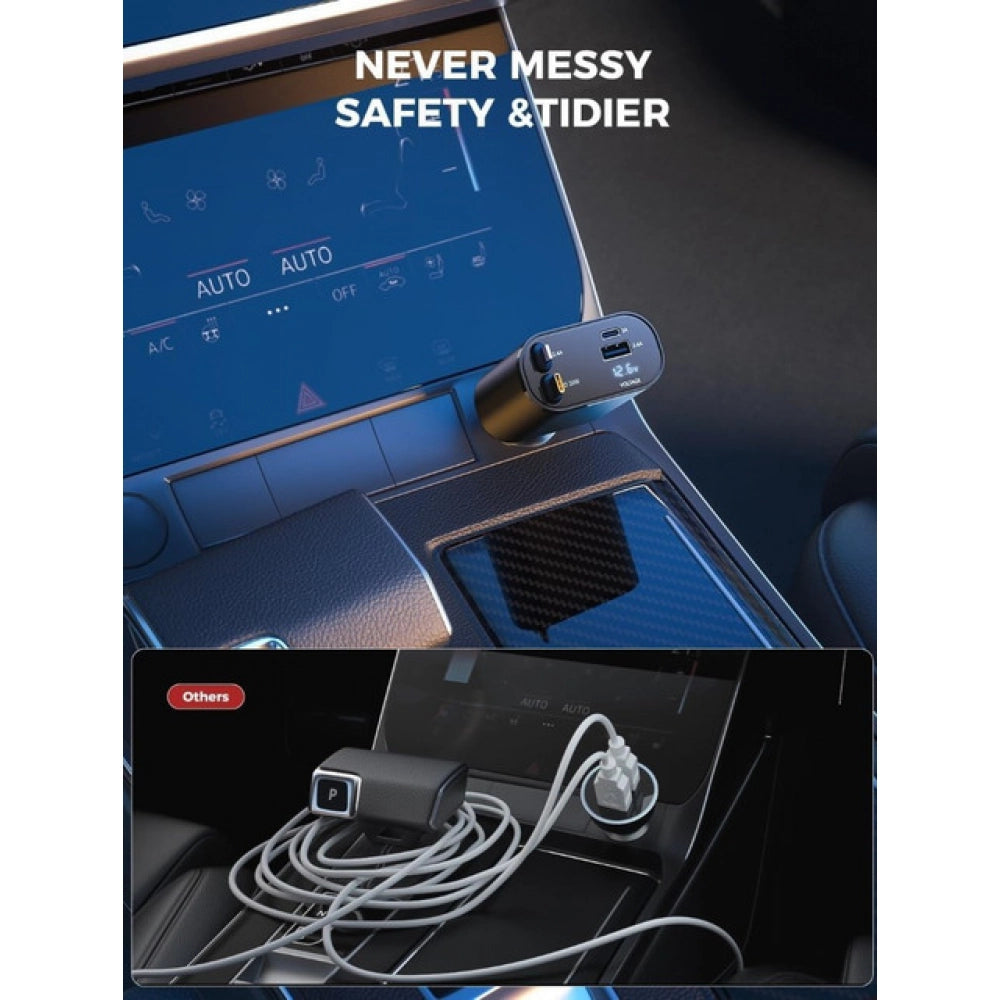 Retractable Car Charger — Grey