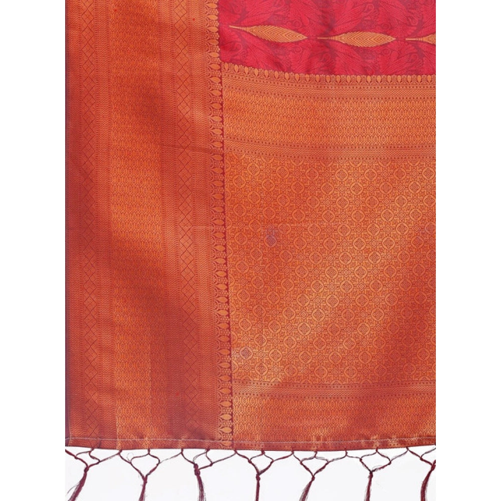 Women's Banarasi Silk Printed Saree — Maroon · 2499