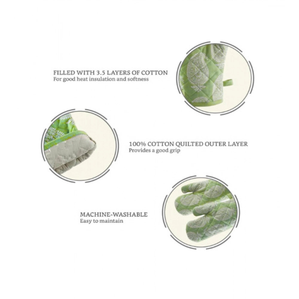 Cotton Oven Gloves · Pack of 2 — Green