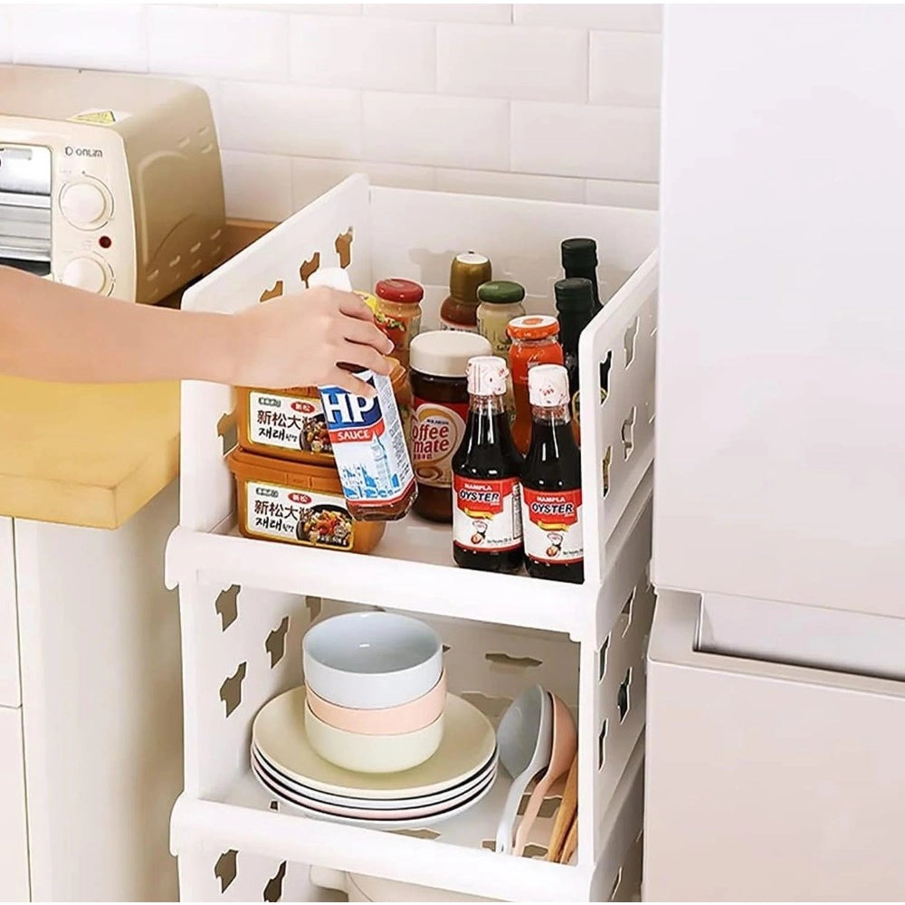 Foldable Stackable Storage Organizers · Pack of 1 — White · 2732