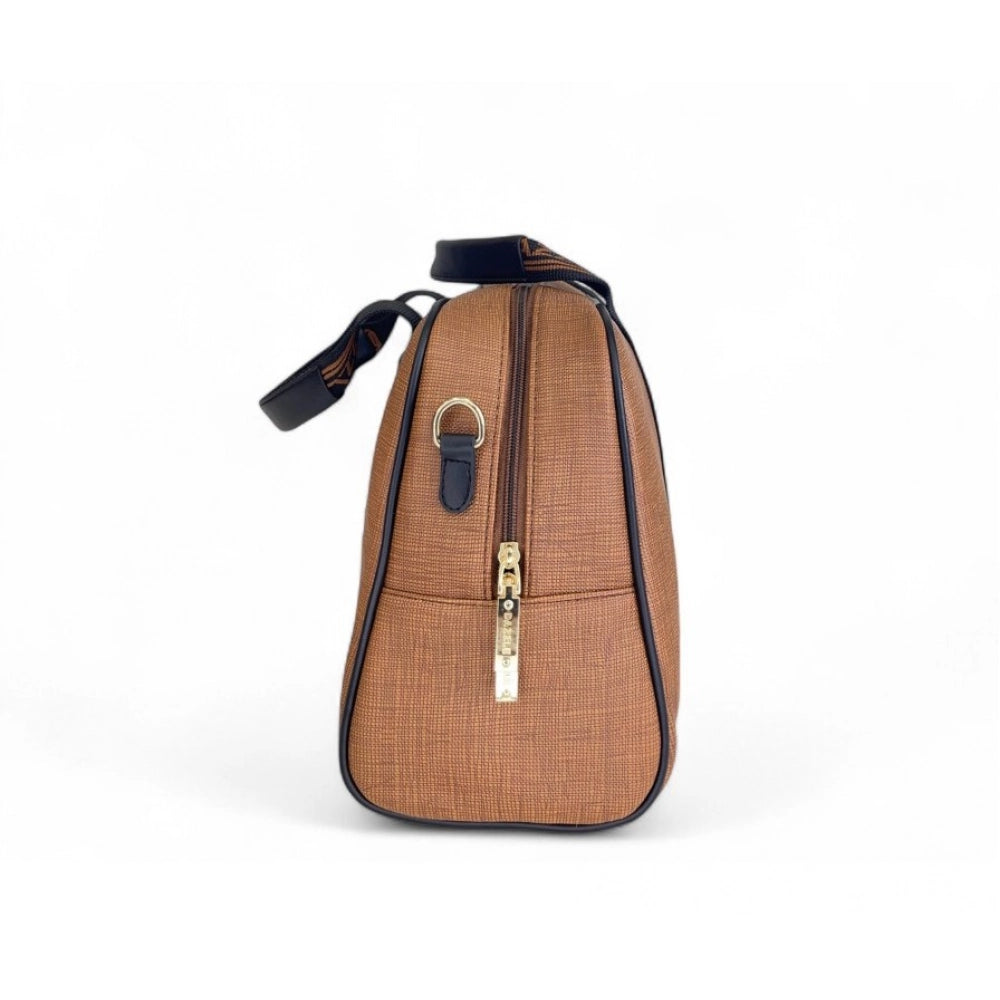 Women's Textured Duffle Bag — Brown