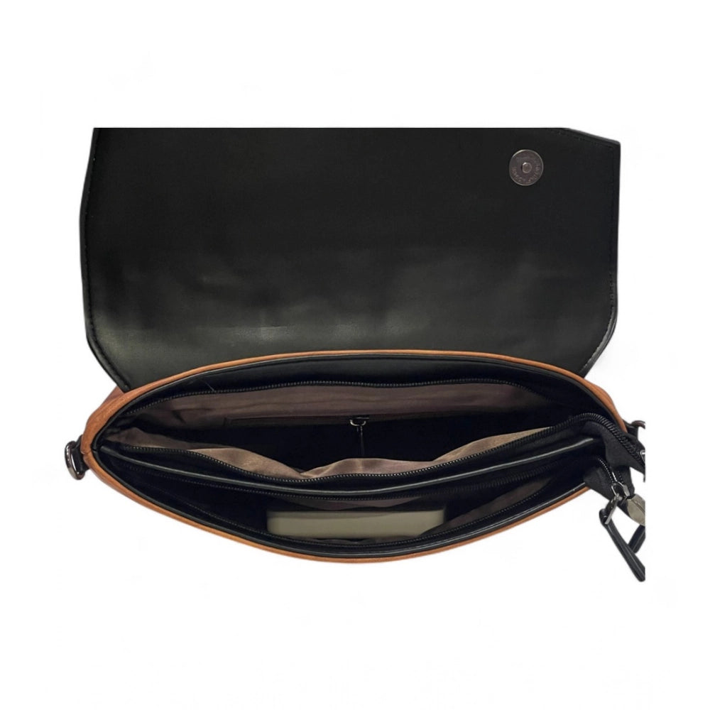 Women's Floral Embroidered Crossbody Sling Bag — Black · 2797