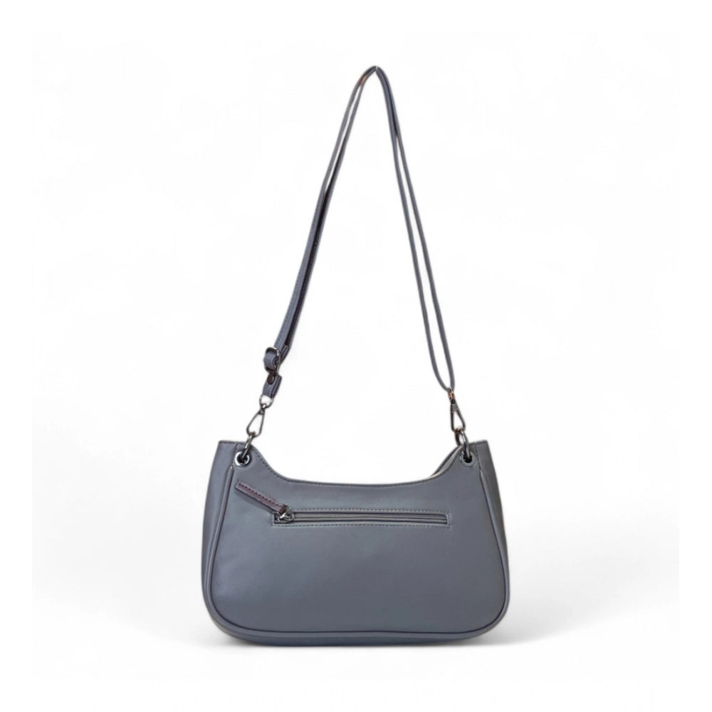 Women's Floral Embroidered Crossbody Sling Bag — Grey · 2824