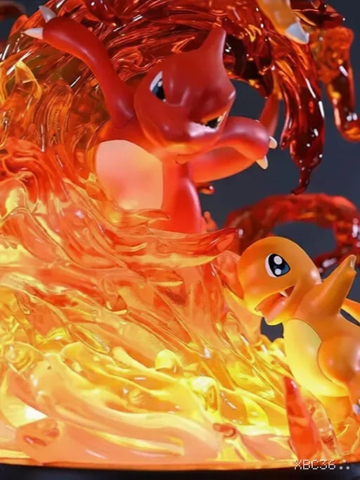 Pokémon Charmander Evolution Statue – Charmander Charmeleon Charizard Fire-Type Collectible Figure