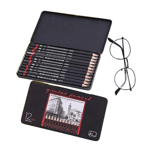 12 Pcs Art Pencil Kit Sets · Pack of 2 — Black AllQwik