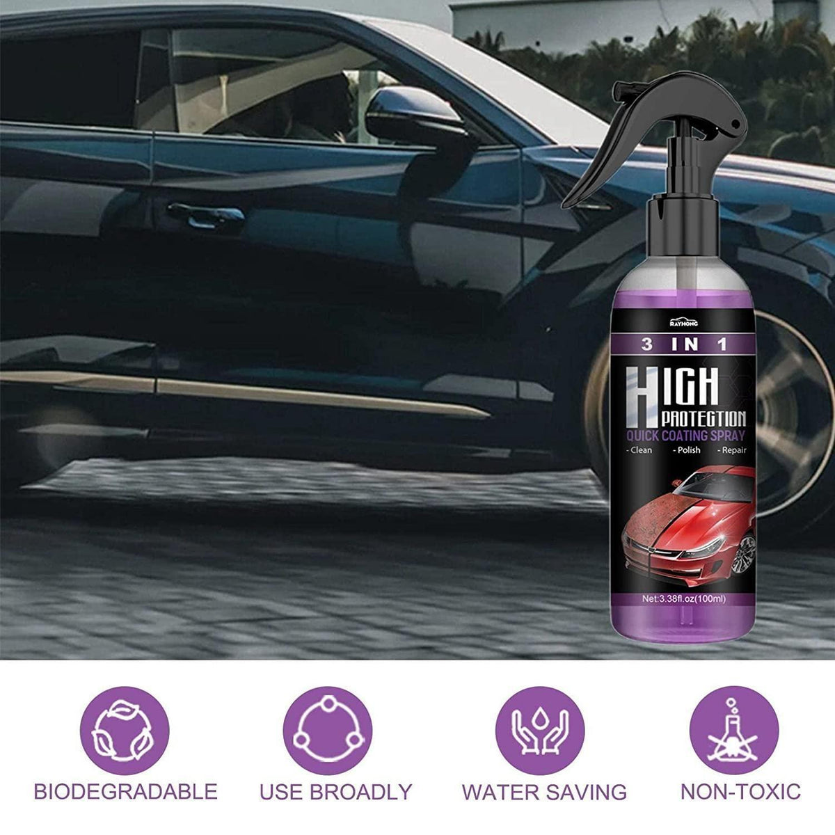 Hydrophobic Polish Nano Coating Agent Car Scratch Spray Cars Polishing for Motorcycles · Pack of 2