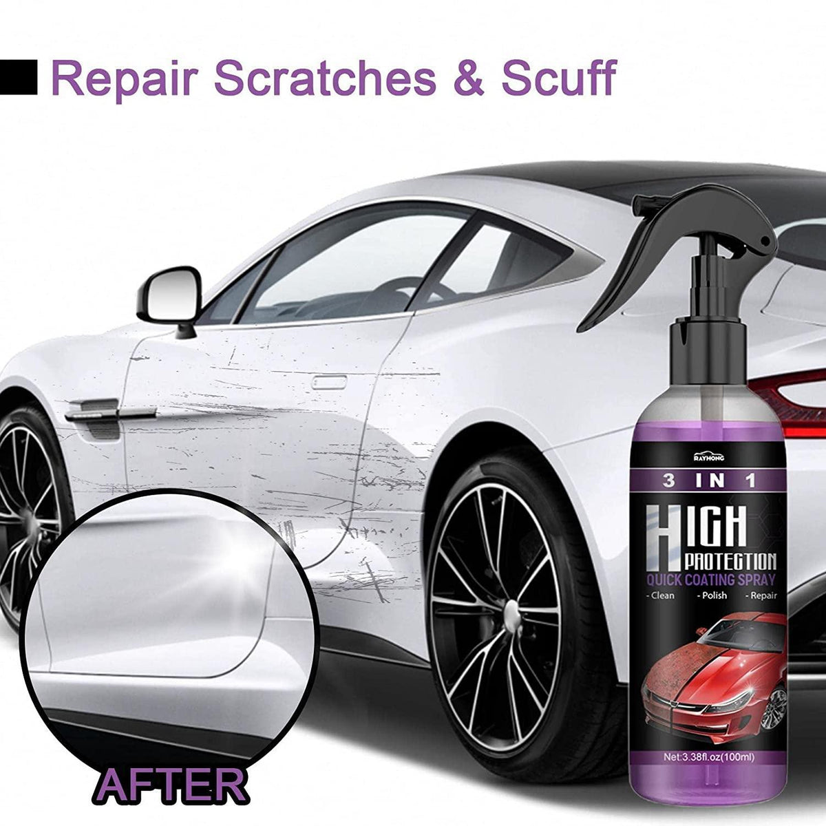 Hydrophobic Polish Nano Coating Agent Car Scratch Spray Cars Polishing for Motorcycles · Pack of 2