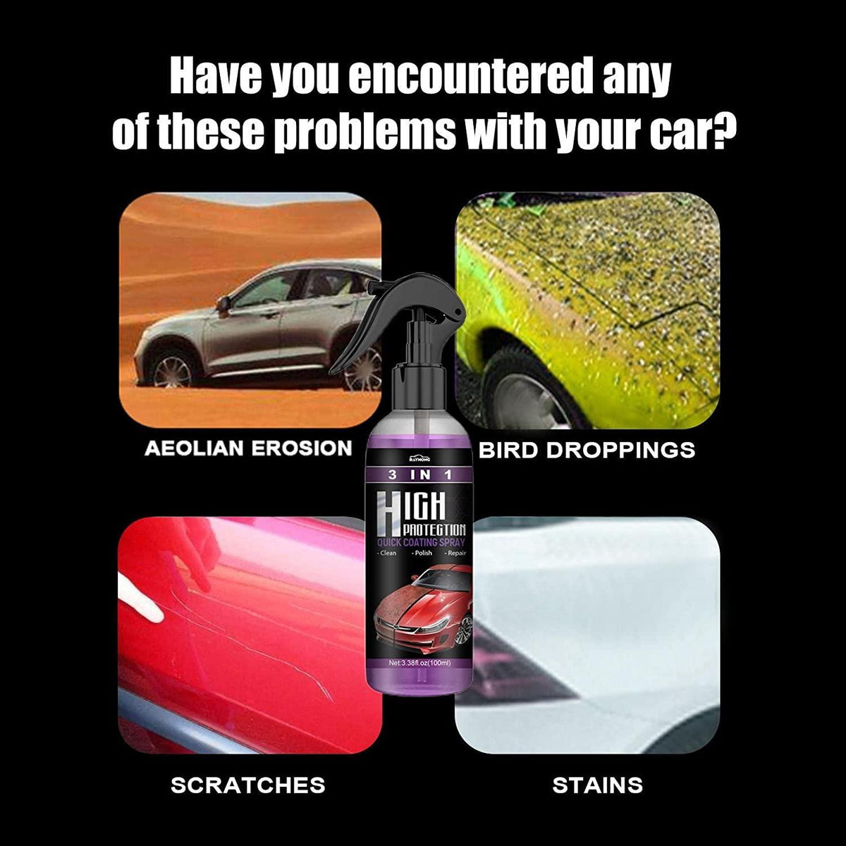 Hydrophobic Polish Nano Coating Agent Car Scratch Spray Cars Polishing for Motorcycles · Pack of 2