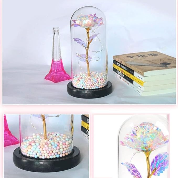 Artificial Tulips in Crystal Box