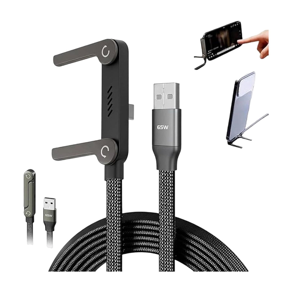2-in-1 Invisible Holder Charger Cable, 240W Portable Fast Ch AllQwik